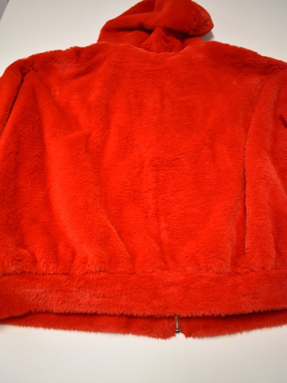 SHEIN Curve Womens 3XL Red Faux Fur Hooded Jacket Full Zip Plush Coat Plus Size - Picture 4 of 5